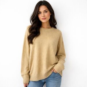 H&M Gold Colored Wool Blend Sweater Large Office Festive Classic Holiday